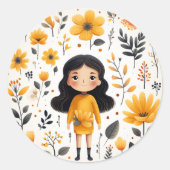 かわいい庭のシール ラウンドシール (正面)