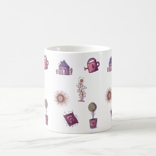 かわいい庭のマグ コーヒーマグカップ (中央)
