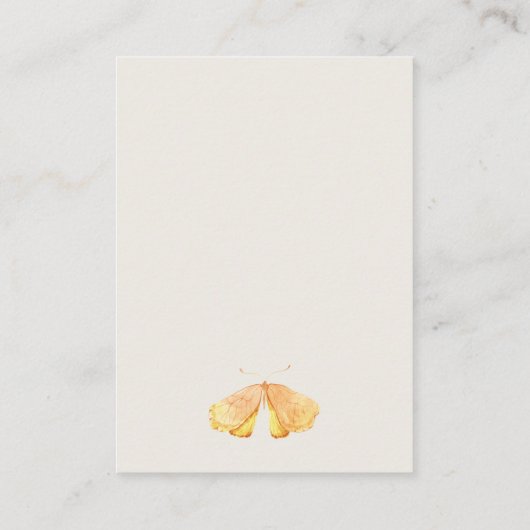 かわいい庭の動物性蝶の本の赤ちゃんシャワー エンクロージャーカード (裏面)