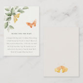 かわいい庭の動物性蝶の本の赤ちゃんシャワー エンクロージャーカード (正面/裏面)