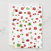 かわいい庭の小さな虫の赤ちゃんシャワー 招待状 (裏面)