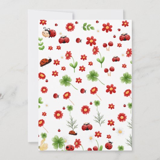 かわいい庭の小さな虫の赤ちゃんシャワー 招待状 (裏面)