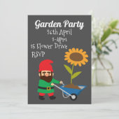 かわいい庭の小人 ガーデンパーティー 機能 招待状 (スタンド正面)