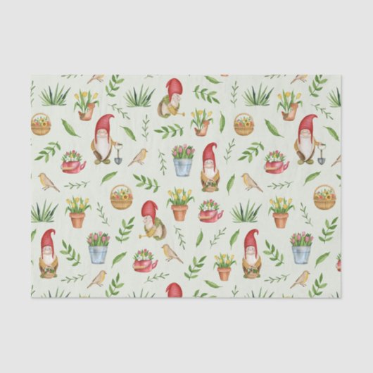 かわいい庭の格言と花と鳥 薄葉紙 (正面)