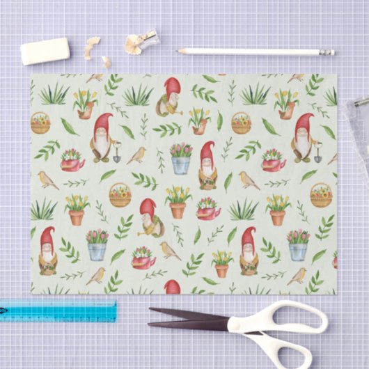 かわいい庭の格言と花と鳥 薄葉紙 (クラフト)