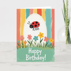 かわいい庭の花の誕生日カード カード