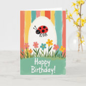 かわいい庭の花の誕生日カード カード (黄色い花)