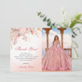 かわいい庭の花 Sweet 16 お礼のカード 招待状 (スタンド正面)