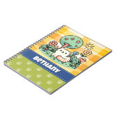 かわいい庭の落書きアート オーダーメイド ノートブック (左側)
