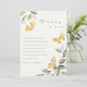 かわいい庭の葉蝶の赤ちゃんシャワー サンキューカード (スタンド正面)