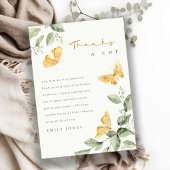 かわいい庭の葉蝶の赤ちゃんシャワー サンキューカード