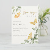 かわいい庭の葉蝶の赤ちゃんシャワー 招待状 (スタンド正面)