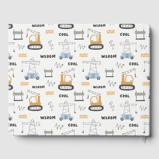 かわいい建築クレーンキッズ任意の年齢誕生日 ゲストブック (裏面)