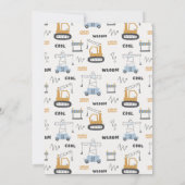 かわいい建築クレーンキッズ任意の年齢誕生日 サンキューカード (裏面)