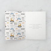 かわいい建築クレーンキッズ任意の年齢誕生日 サンキューカード (内部)