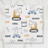 かわいい建築クレーンキッズ任意の年齢誕生日 フェイバータグ (裏面)