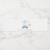 かわいい建築クレーンキッズ任意の年齢誕生日 ペットボトルラベル (シングルラベル)