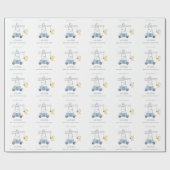 かわいい建築クレーンキッズ任意の年齢誕生日 ラッピングペーパー (フラット)