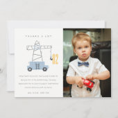 かわいい建築クレーンフォトエイジ誕生日 サンキューカード (正面)