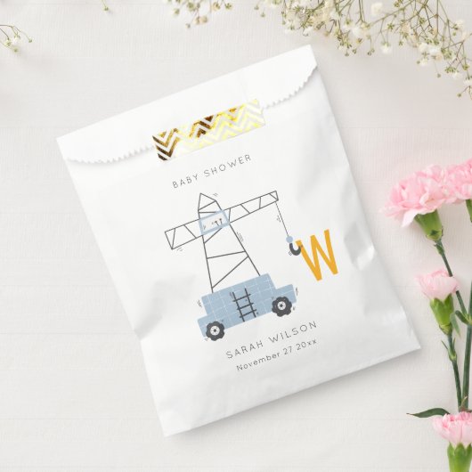 かわいい建築クレーンボーイズアーバンベイビーシャワー フェイバーバッグ (封をした状態)