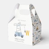 かわいい建築クレーンボーイズアーバンベイビーシャワー フェイバーボックス (正面サイド)