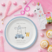 かわいい建築クレーンボーイズアーバンベイビーシャワー ペーパープレート (パーティー)