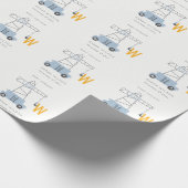 かわいい建築クレーンボーイズアーバンベイビーシャワー ラッピングペーパー (角)