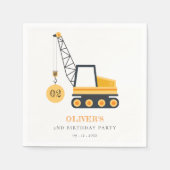 かわいい建築クレーン車Any年齢誕生日 スタンダードカクテルナプキン (正面)