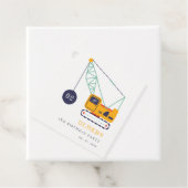 かわいい建築クレーン車Any年齢誕生日 フェイバータグ (インサイチュ)