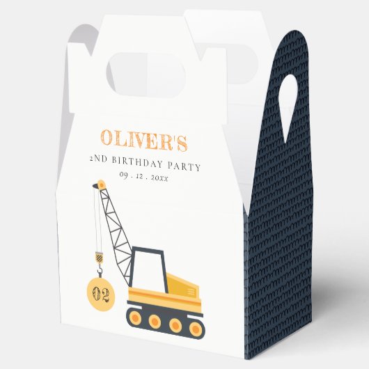 かわいい建築クレーン車Any年齢誕生日 フェイバーボックス (オープン)