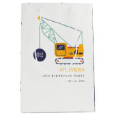 かわいい建築クレーン車Any年齢誕生日 ミディアムペーパーバッグ (正面)