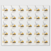 かわいい建築クレーン車Any年齢誕生日 ラッピングペーパー (フラット)