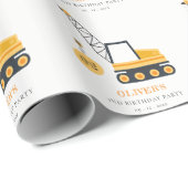 かわいい建築クレーン車Any年齢誕生日 ラッピングペーパー (ロールコーナー)