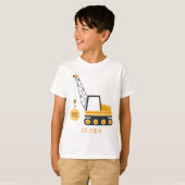かわいい建築クレーン車Any年齢誕生日 Tシャツ (正面フル)