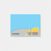 かわいい建築セメントミキサートラック車の少年 ポストイット (正面)