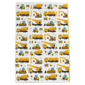 かわいい建築ダンプトラックありがとう好意 ミディアムペーパーバッグ (裏面)