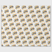 かわいい建築ダンプトラックハッピーバースデー ラッピングペーパー (フラット)