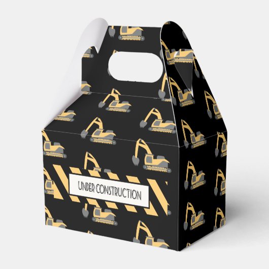 かわいい建築ダンプトラックパターン誕生日 フェイバーボックス (正面サイド)