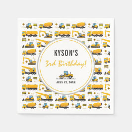 かわいい建築ダンプトラックパーティーデコール紙 スタンダードカクテルナプキン