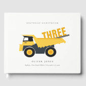 かわいい建築ダンプトラック任意の年齢誕生日 ゲストブック (正面)