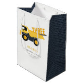 かわいい建築ダンプトラック任意の年齢誕生日 ミディアムペーパーバッグ (裏面アングル)