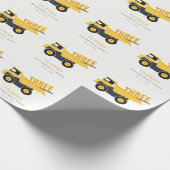 かわいい建築ダンプトラック任意の年齢誕生日 ラッピングペーパー (角)