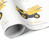 かわいい建築ダンプトラック任意の年齢誕生日 ラッピングペーパー (ロールコーナー)