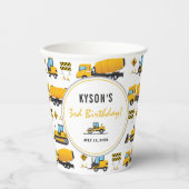 かわいい建築ダンプトラック男女兼用 紙コップ (正面)