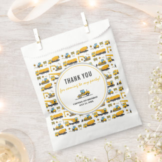 かわいい建築ダンプトラック誕生日パーティー フェイバーバッグ