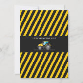 かわいい建築ダンプトラック誕生日ボーイズパーティー 招待状 (裏面)