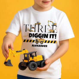 かわいい建築ダンプトラック3rd誕生日幼児 ベビーTシャツ