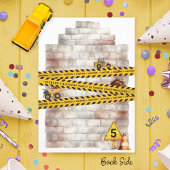 かわいい建築ダンプトラック5thバースデーパーティー 招待状