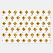 かわいい建築ダンプベビーシャワー誕生日ギフト ラッピングペーパーシート (正面3)