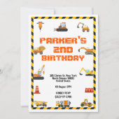 かわいい建築テーマキッズバースデーパーティーの招待客 招待状 (正面)